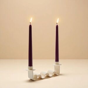 Elegant Purple and White Candle Holder
